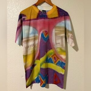 Rage On Abstract All-Over Print Graphic Tee